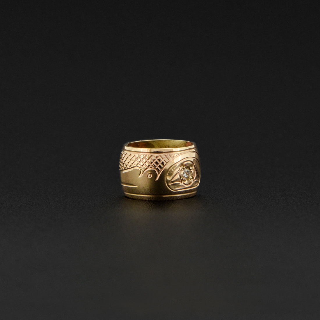 Hummingbird - 14k Gold Bead with Diamond