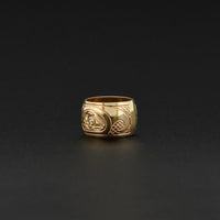 Hummingbird - 14k Gold Bead with Diamond
