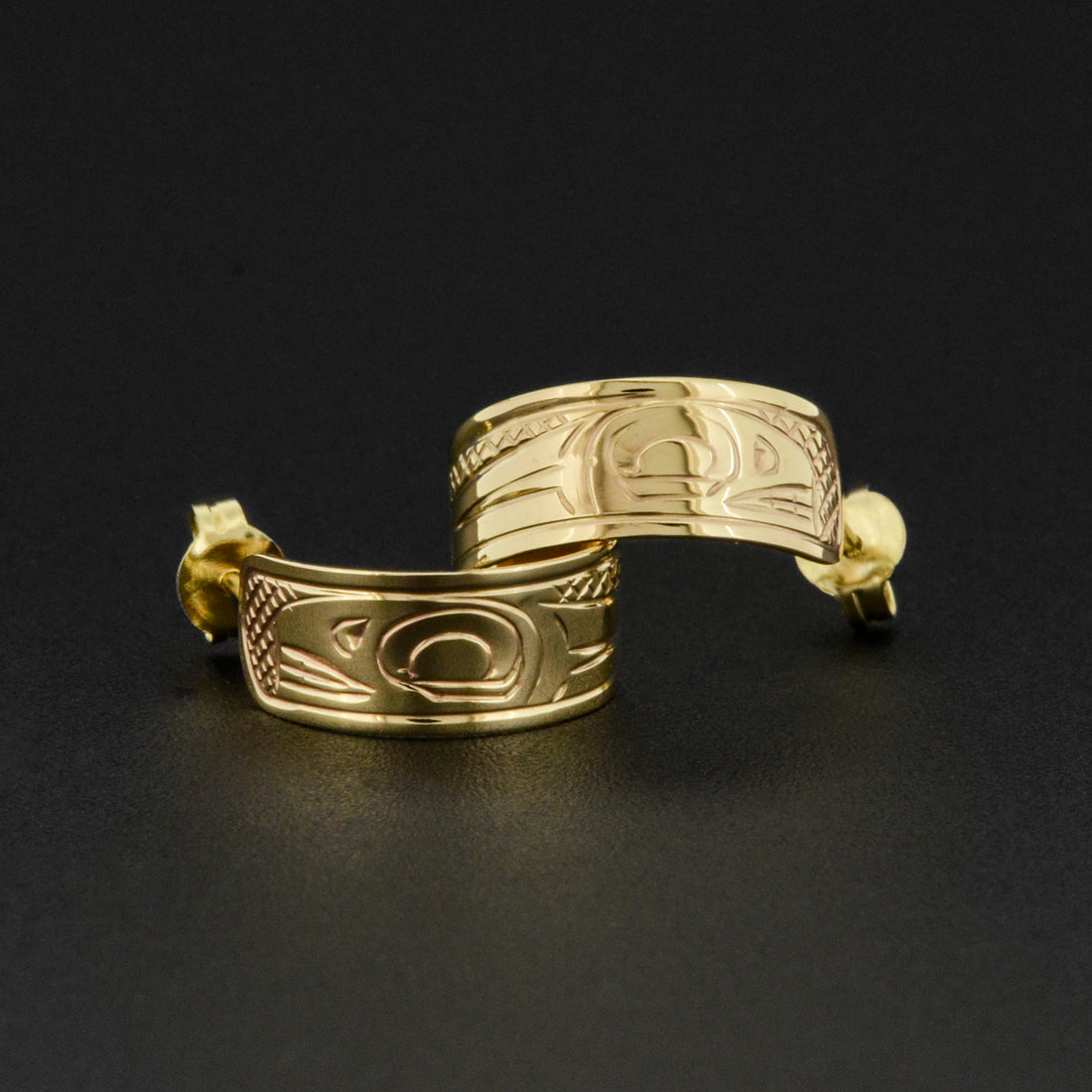 Various Designs - 14k Gold Hoop Stud Earrings