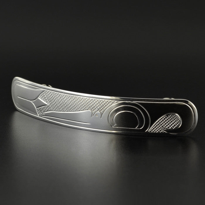 Hummingbird - Silver French Barrette