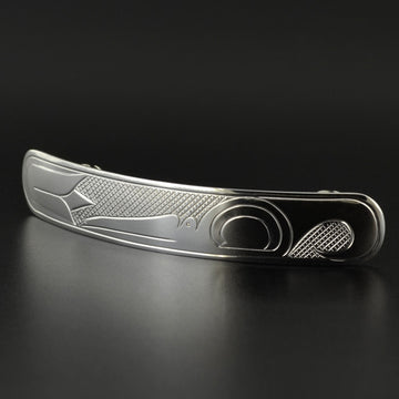 Hummingbird - Silver French Barrette