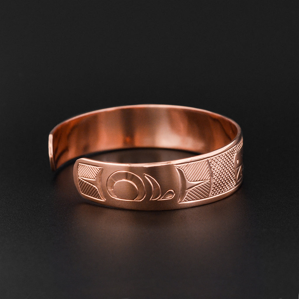 Wolf and Moon - Copper Bracelet