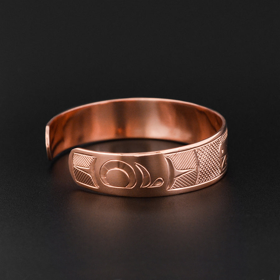 Wolf and Moon - Copper Bracelet