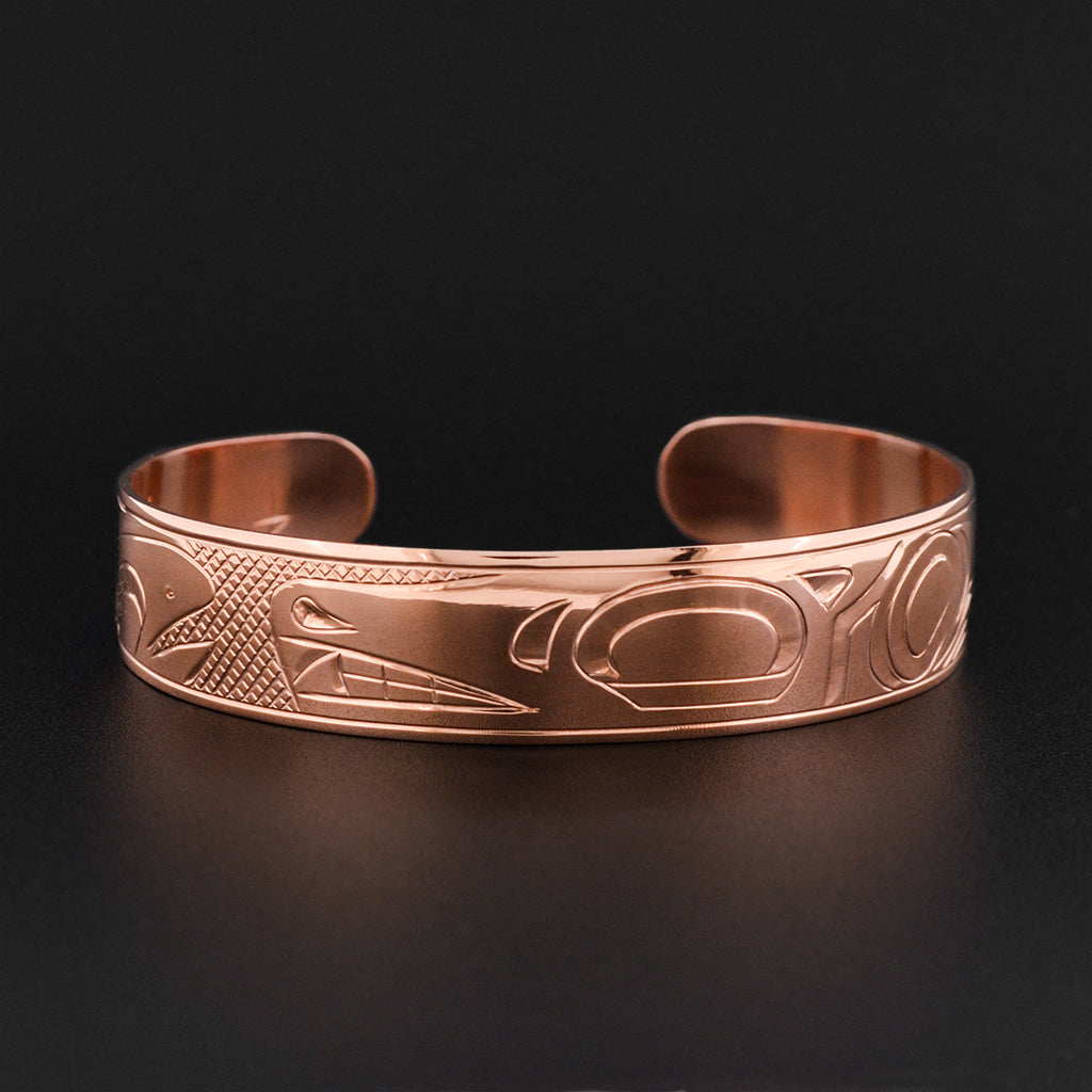 Wolf and Salmon - Copper Bracelet