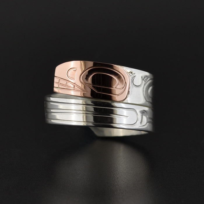 Killerwhale - Silver Wrap Ring with 14k Rose Gold