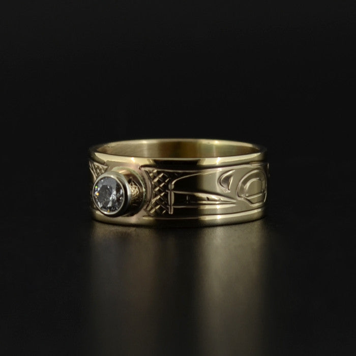 Killerwhales - 14k Gold Ring with Diamond