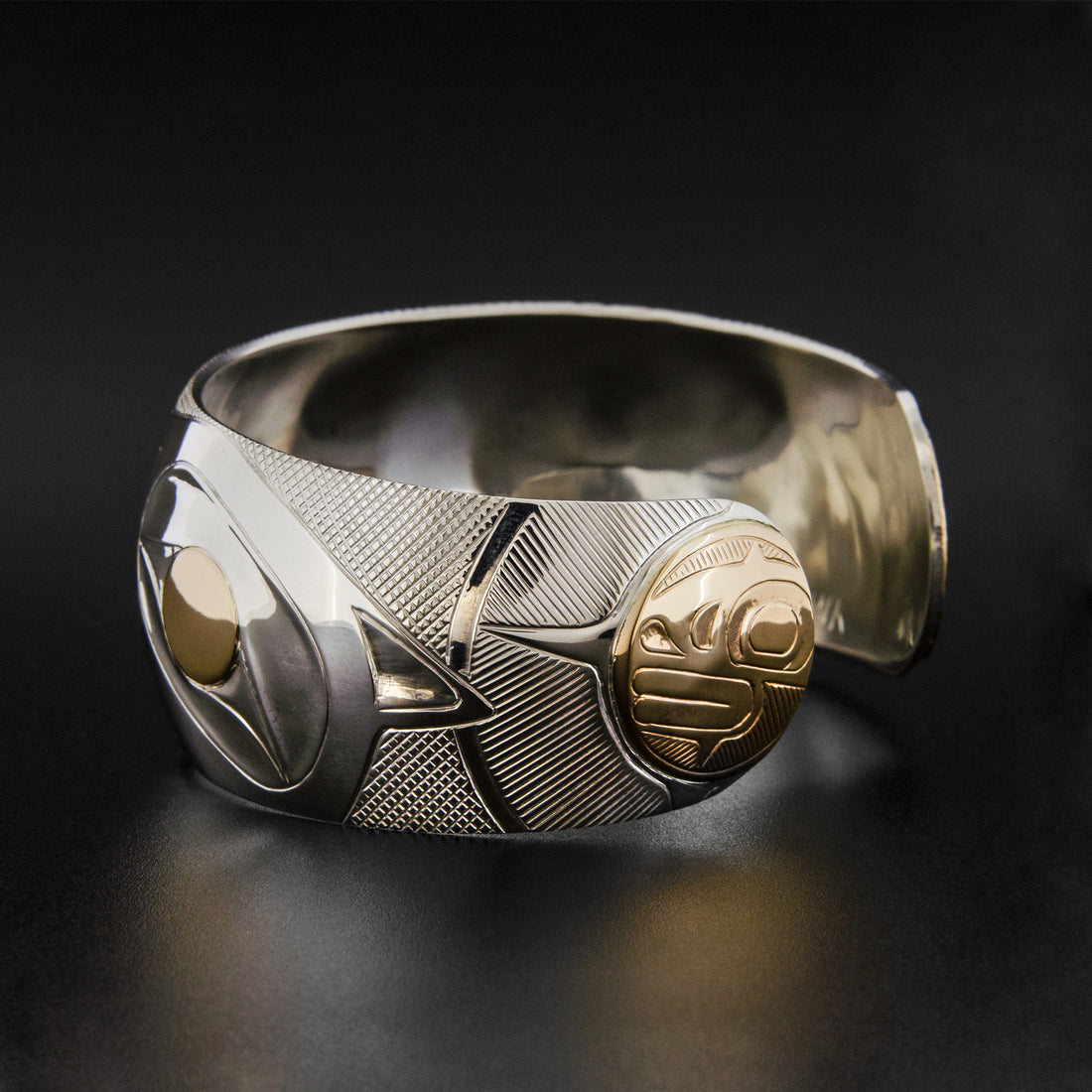 Out of the Dark, Into the Light - Silver Bracelet with 14k Gold