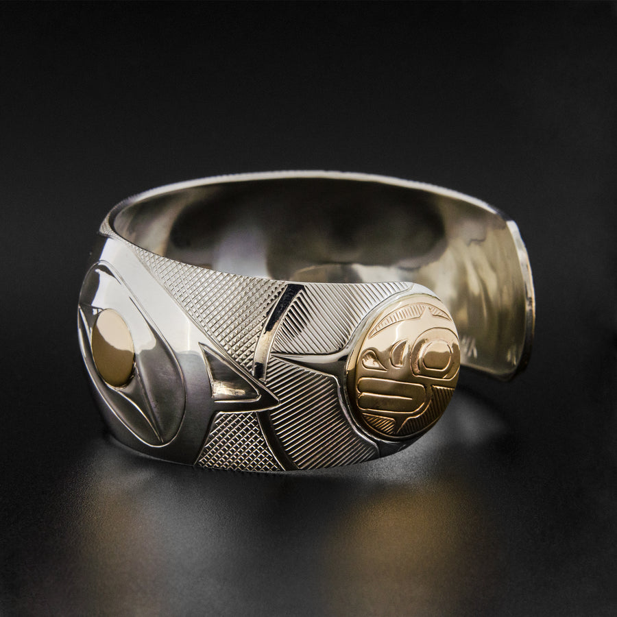 Out of the Dark, Into the Light - Silver Bracelet with 14k Gold