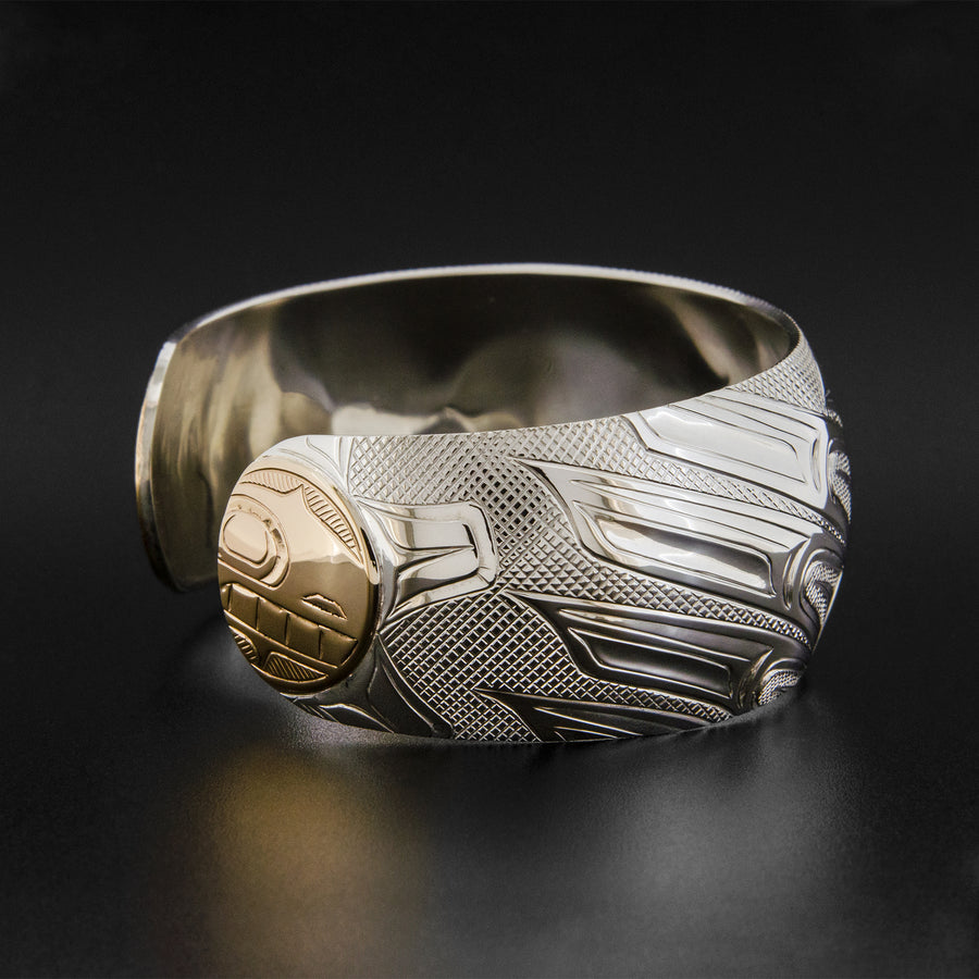 Out of the Dark, Into the Light - Silver Bracelet with 14k Gold