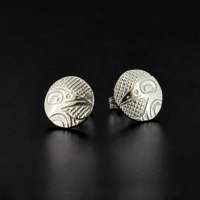 Ravens - Silver Stud Earrings