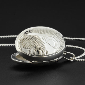 Raven and Clamshell - Silver Locket