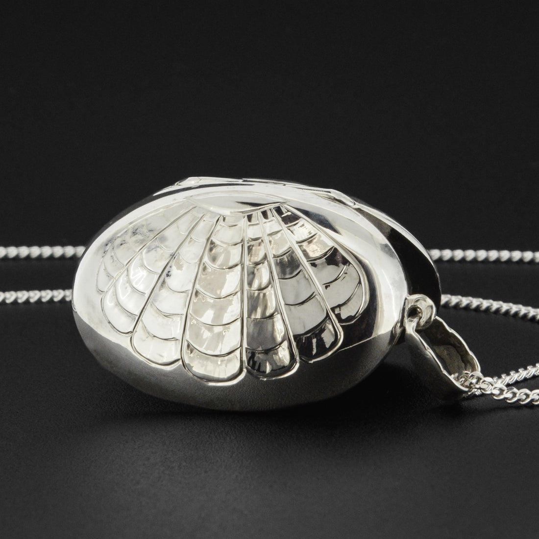 Raven and Clamshell - Silver Locket