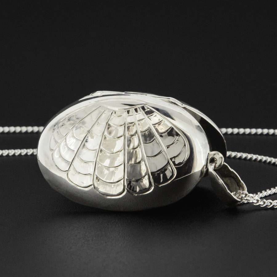 Raven and Clamshell - Silver Locket