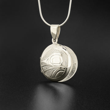Bear and Salmon - Silver Locket
