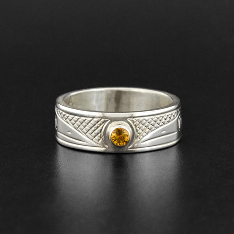 Raven - Silver Ring with Citrine