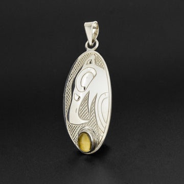 Eagle - Silver Pendant with Citrine