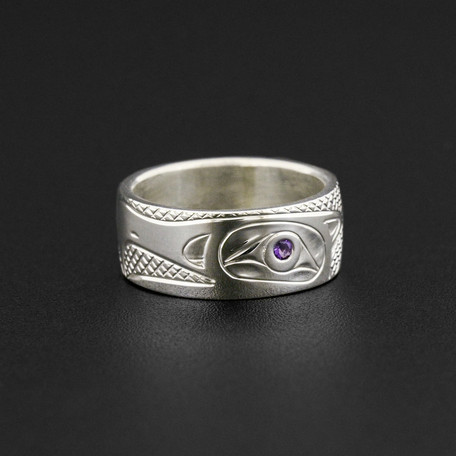 Thunderbird - Silver Ring with Amethyst