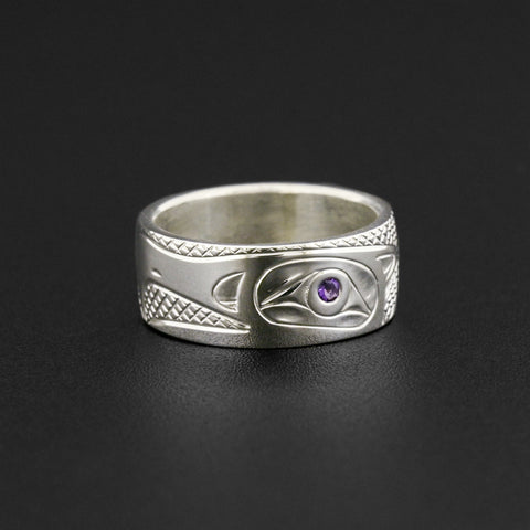 Thunderbird - Silver Ring with Amethyst