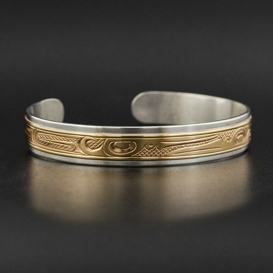Hummingbirds - Silver Bracelet with 14k Gold