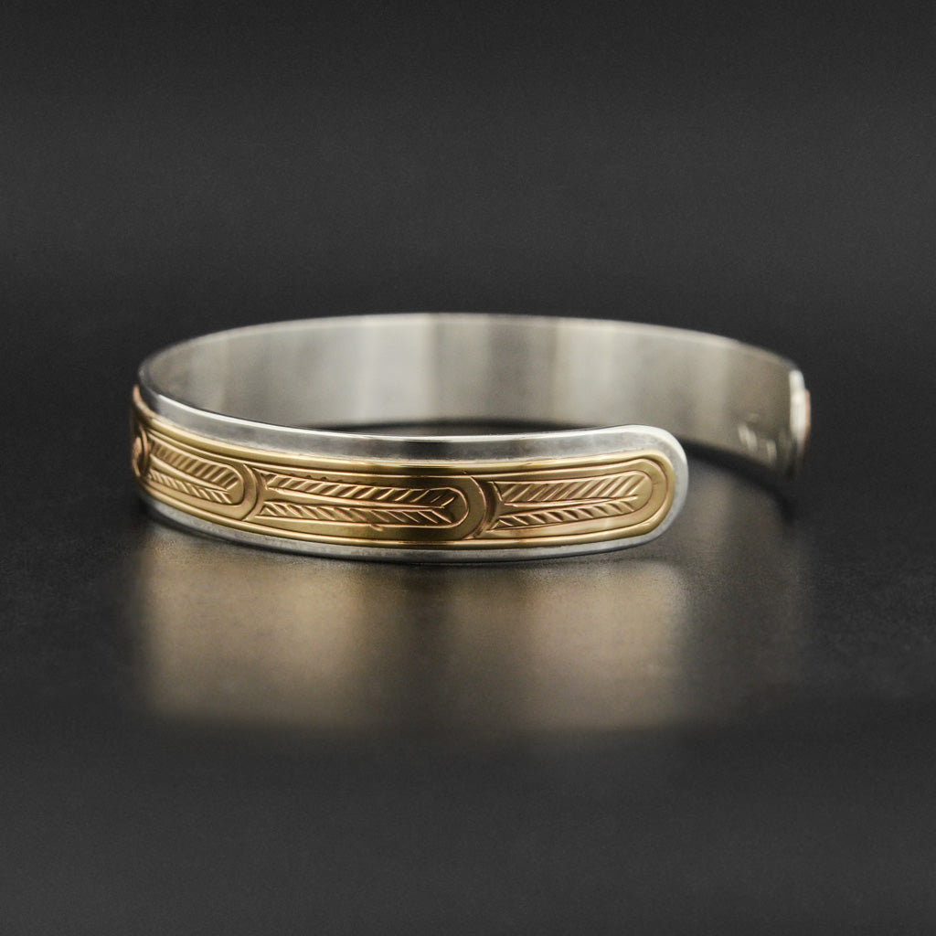 Hummingbirds - Silver Bracelet with 14k Gold