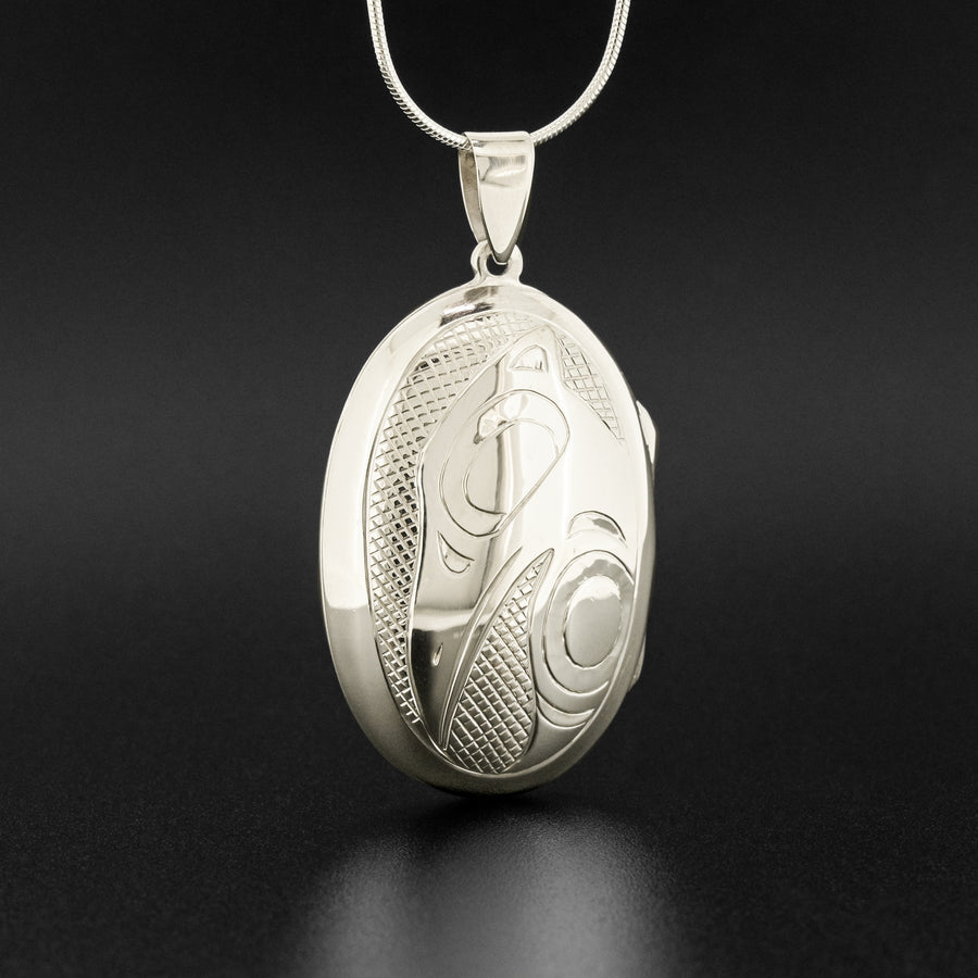 Raven and Sun - Silver Locket
