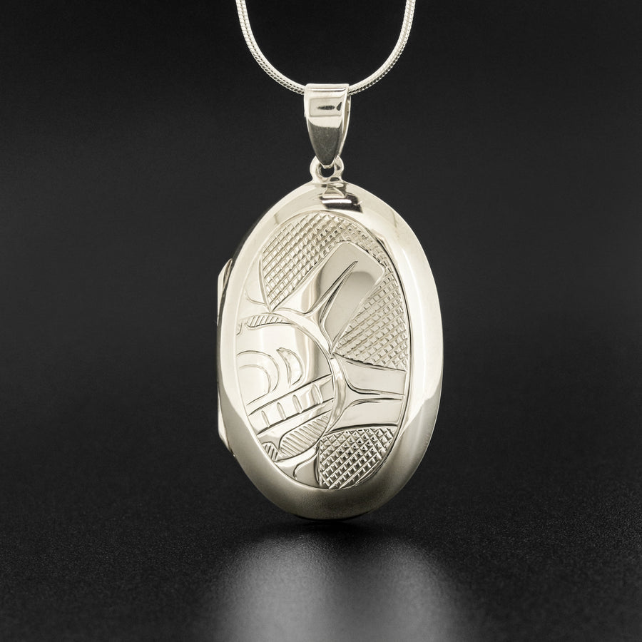 Raven and Sun - Silver Locket