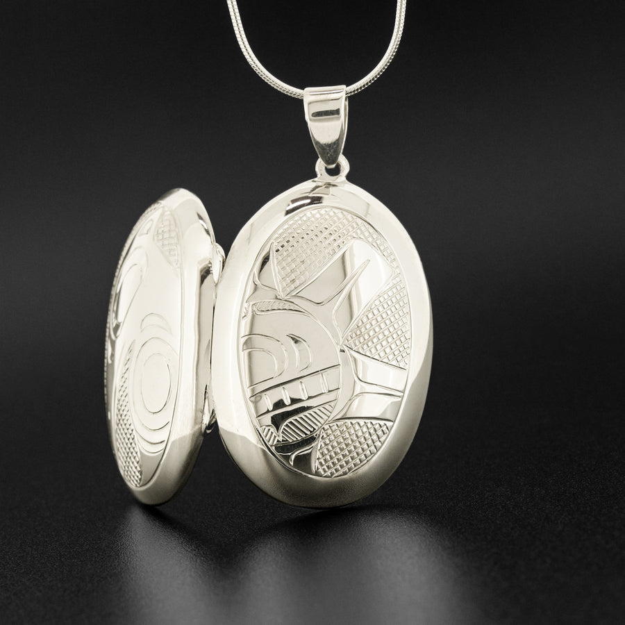 Raven and Sun - Silver Locket