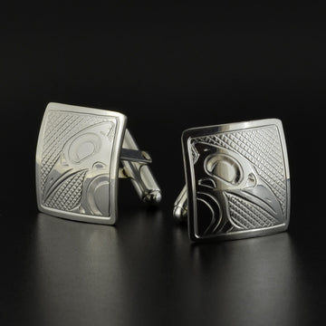 Raven - Silver Cufflinks