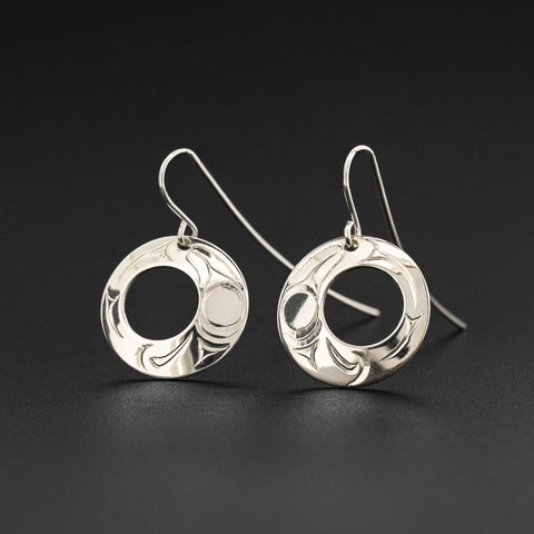 Eagle Moon - Silver Earrings