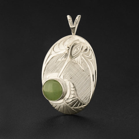 Hummingbird - Silver Pendant with Aventurine