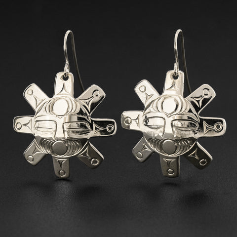 Sun - Silver Earrings