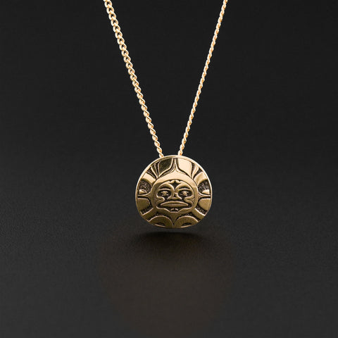 Moon - 14k Gold Pendant