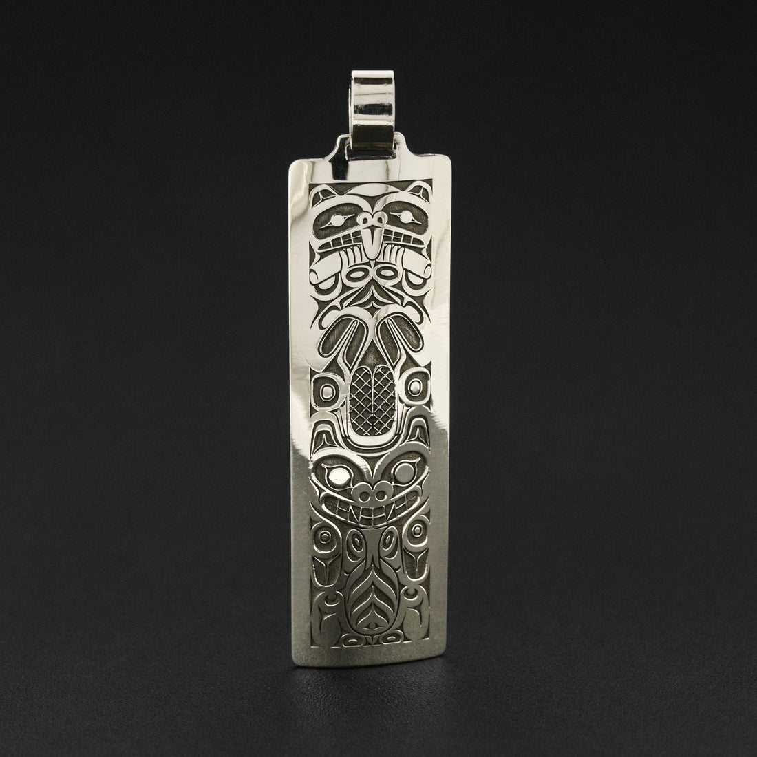 Beaver and Bear - Silver Pendant