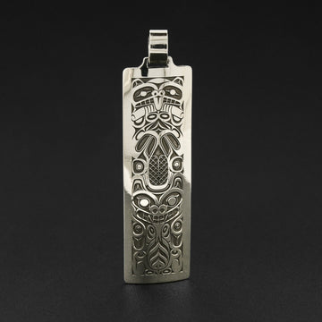 Beaver and Bear - Silver Pendant