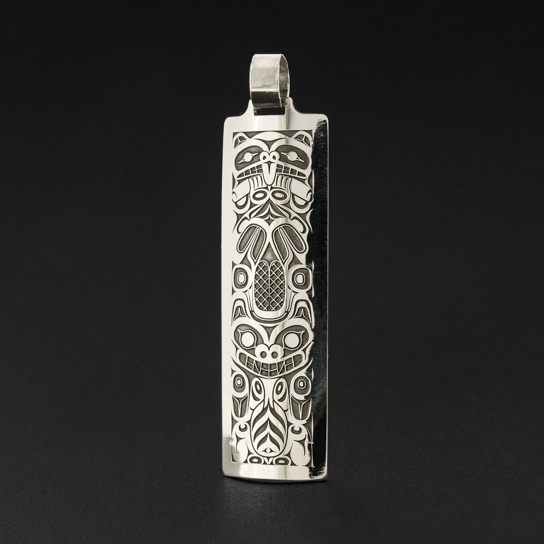 Beaver and Bear - Silver Pendant