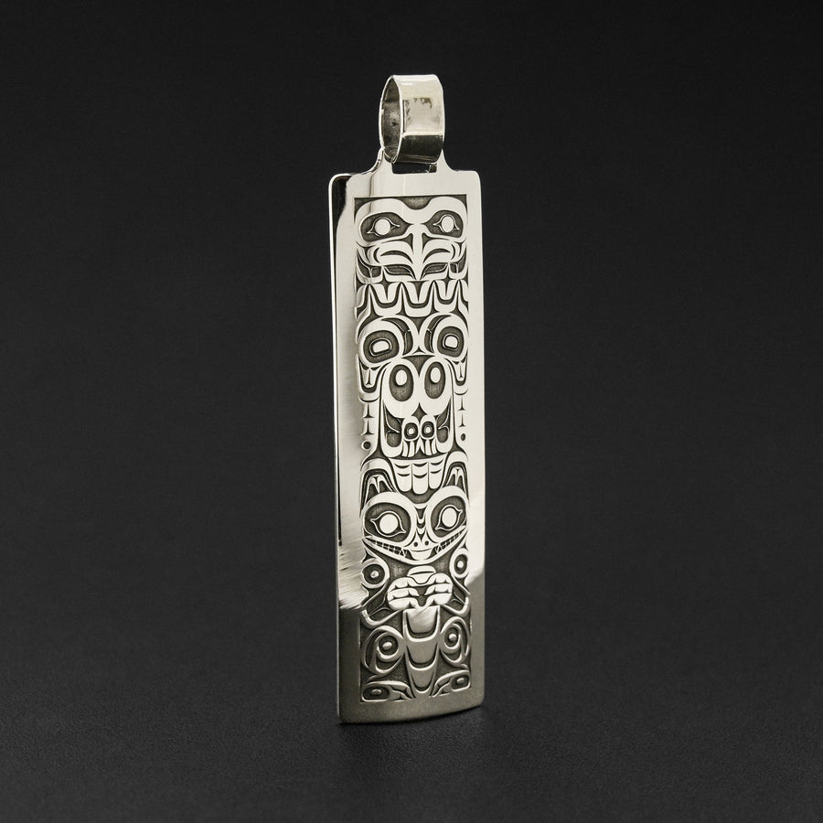 Eagle and Wolf - Silver Pendant