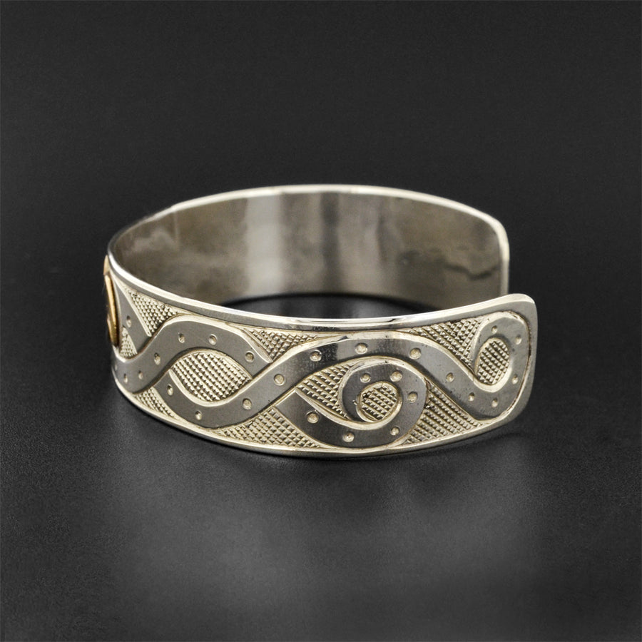 Octopus - Silver Bracelet with 14k Gold