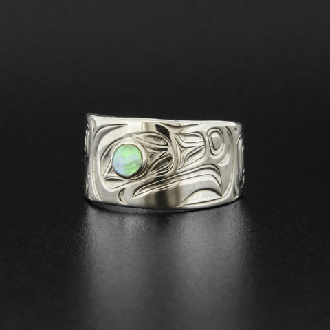 Eagle - Silver Ring with Abalone