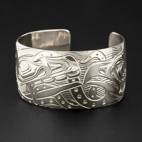 Orca and Octopus - Silver Bracelet