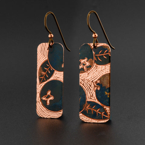 Blueberries - Copper Earrings