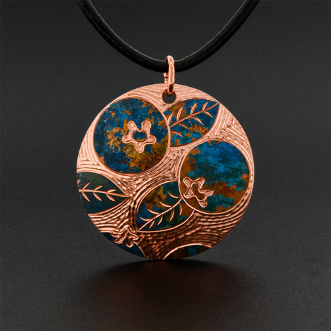 Blueberries - Copper Pendant