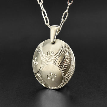 Blueberries - Silver Pendant