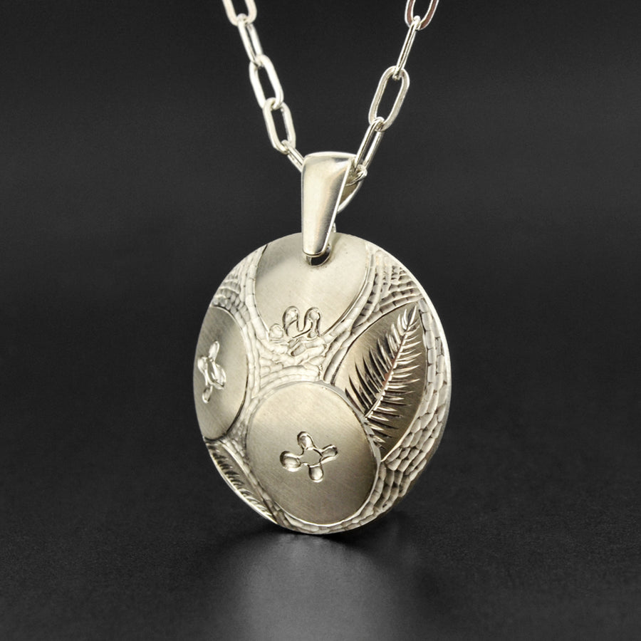 Blueberries - Silver Pendant