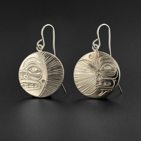 Sun and Moon - Silver Earrings