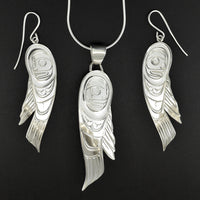 Raven Wing - Silver Earrings