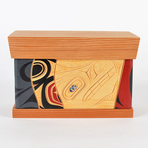 Wolf - Bentwood Chest with Abalone