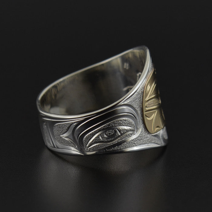 Killerwhale - Silver Ring with 14k Gold