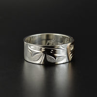 Eagle - Silver Ring with 14k Yellow Gold