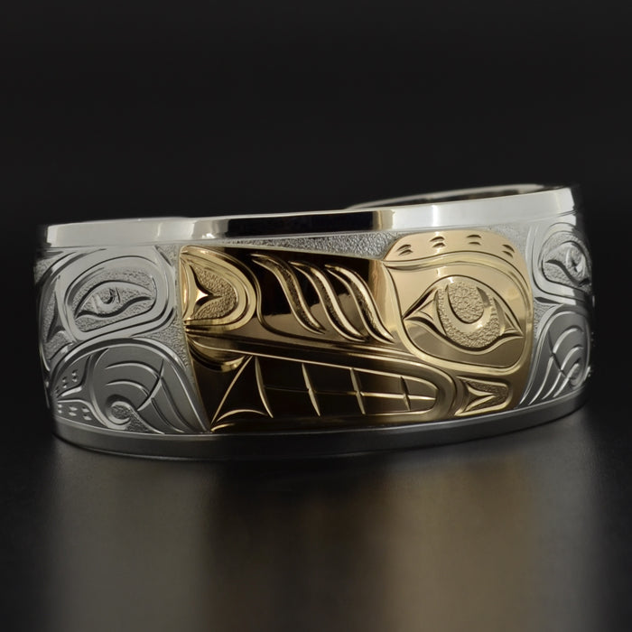 Wolf - Silver Bracelet with 14k Gold
