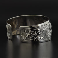 Wolf - Silver Bracelet with 14k Gold
